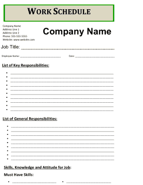 Free Download PDF Books, Company Work Schedule Template