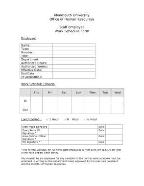Free Download PDF Books, Employee Staff Work Schedule Template