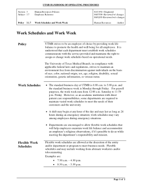Free Download PDF Books, Work Schedule Policy of Employee Template