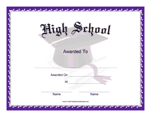 Free Download PDF Books, High School Award Certificate Template