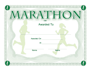 Free Download PDF Books, Marathon Award Certificate Template