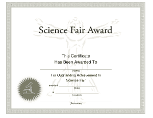 Free Download PDF Books, Science Fair Award Certificate Template