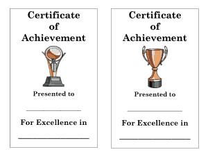 Free Download PDF Books, Excellence Achievement Certificate Template