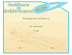 Free Download PDF Books, Luge Certificate Achievement Template