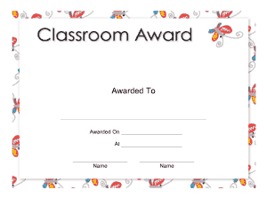 Free Download PDF Books, Classroom Award Certificate Template