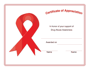 Free Download PDF Books, Drug Abuse Awareness Award Certificate Template