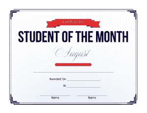 Free Download PDF Books, Student The Month Award Certificate Template