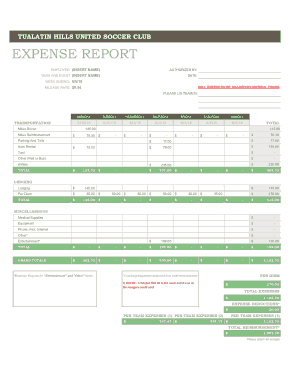 Free Download PDF Books, Club Expense Report Template