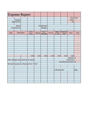 Free Download PDF Books, Expense Report Free Template
