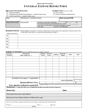 Free Download PDF Books, Universal Expense Report Form Template
