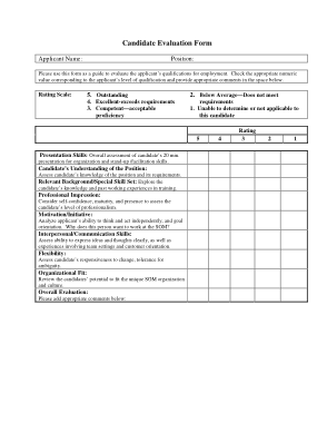 Free Download PDF Books, Job Candidate Evaluation Report Template