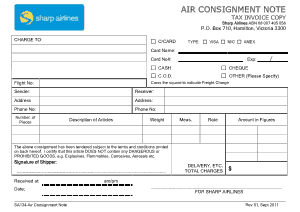 Free Download PDF Books, Sample Air Consignment Note Template