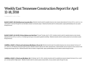 Free Download PDF Books, Weekly East Tennessee Construction Report Template