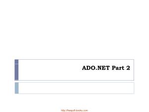 Free Download PDF Books, ADO.NET – ASP.NET Lecture 7, Pdf Free Download