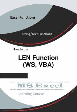 Free Download PDF Books, Excel LEN Function _ How to use in Worksheet and VBA