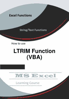 Free Download PDF Books, Excel LTRIM Function _ How to use in VBA