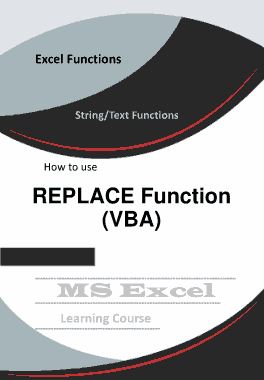 Free Download PDF Books, Excel REPLACE Function _ How to use in VBA