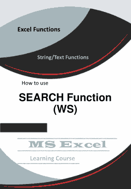 Free Download PDF Books, Excel SEARCH Function _ How to use in Worksheet