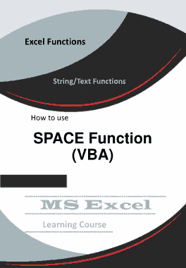 Free Download PDF Books, Excel SPACE Function _ How to use in VBA