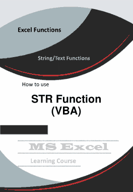 Free Download PDF Books, Excel STR Function _ How to use in VBA