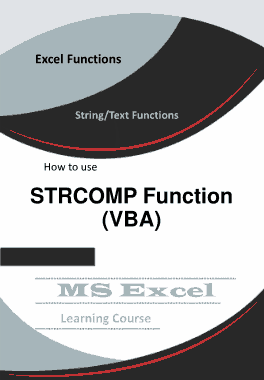Free Download PDF Books, Excel STRCOMP Function _ How to use in VBA
