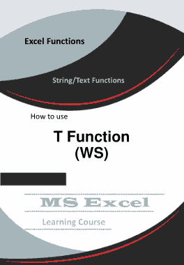 Free Download PDF Books, Excel T Function _ How to use in Worksheet