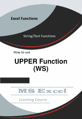 Free Download PDF Books, Excel UPPER Function _ How to use in Worksheet