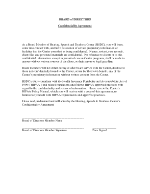 Free Download PDF Books, Board of Directors Confidentiality Agreement Template