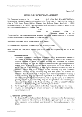 Free Download PDF Books, Consultancy Service and Confidentiality Agreement Template