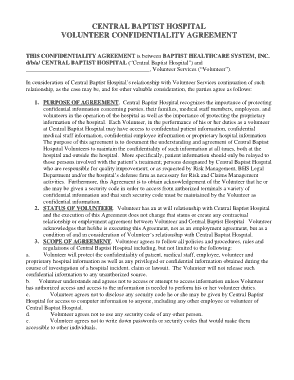 Free Download PDF Books, Hospital Volunteer Confidentiality Agreement Template