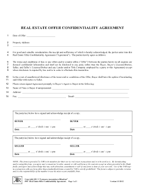 Free Download PDF Books, Real Estate Offer Confidentiality Agreement Template