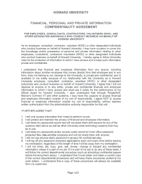 Free Download PDF Books, Sample University Confidentiality Agreement Template