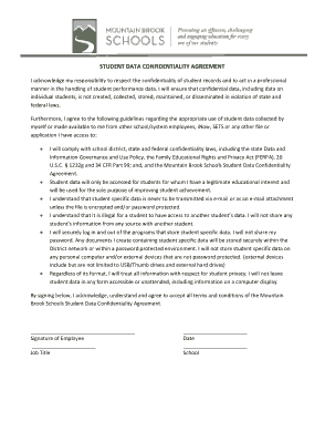 Free Download PDF Books, Student Data Confidentiality Agreement Template
