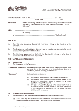 Free Download PDF Books, University Staff Confidentiality Agreement Template