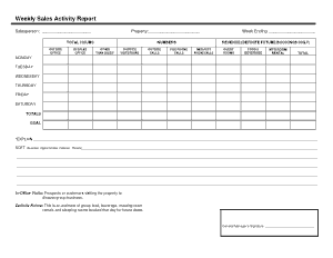 Free Download PDF Books, Weekly Sales Activity Report Free Template