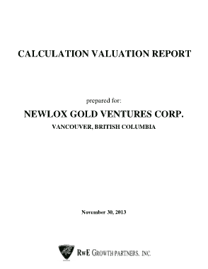Free Download PDF Books, Valuation Calculation Report Template
