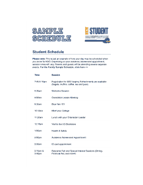 Free Download PDF Books, Sample Student Orientation Schedule Template