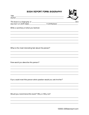 Free Download PDF Books, Book Report Form Template
