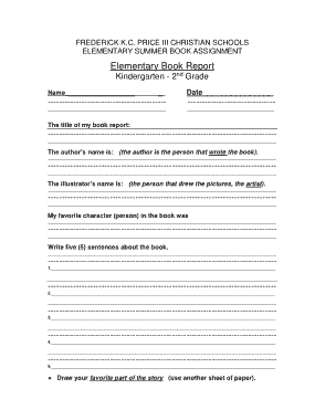 Free Download PDF Books, Book Report Second Grade Template