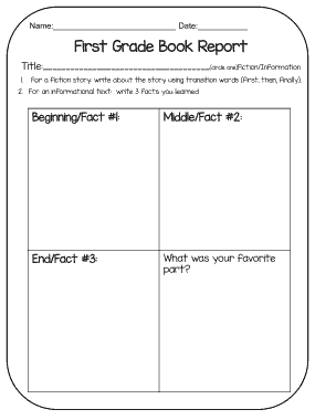 Free Download PDF Books, First Grade Book Report Template