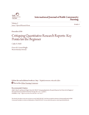 Free Download PDF Books, Critiquing Quantitative Research Report Template