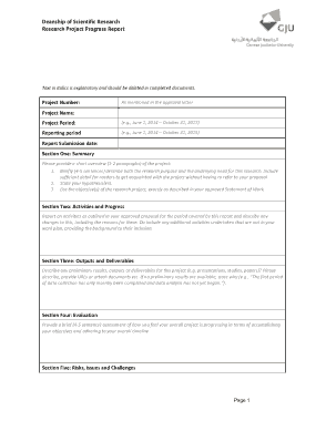 Free Download PDF Books, Research Project Progress Report Template