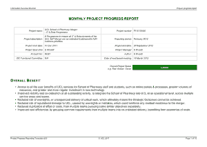 Free Download PDF Books, Project Monthly Progress Report Template