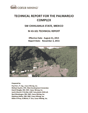 Free Download PDF Books, Palmarejo Complex Technical Report Template