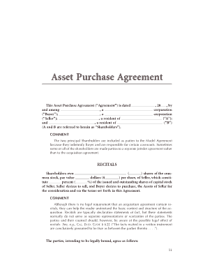 Free Download PDF Books, Model Asset Purchase Agreement Template