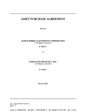 Free Download PDF Books, Sample Asset Purchase Agreement Sample Template