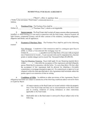 Free Download PDF Books, Residential Purchase Agreement Template
