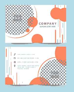 Free Download PDF Books, Checkered Circles Business Card Template Free Vector