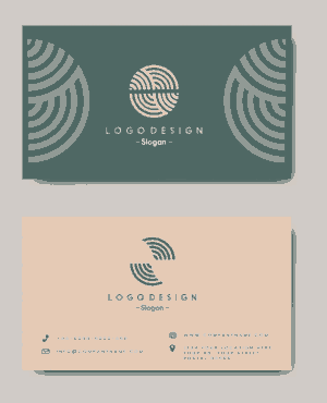 Free PDF Books, Flat Circle Curves Business Card Template Free Vector