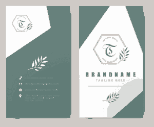 Free PDF Books, Flat Leaf Business Card Template Free Vector